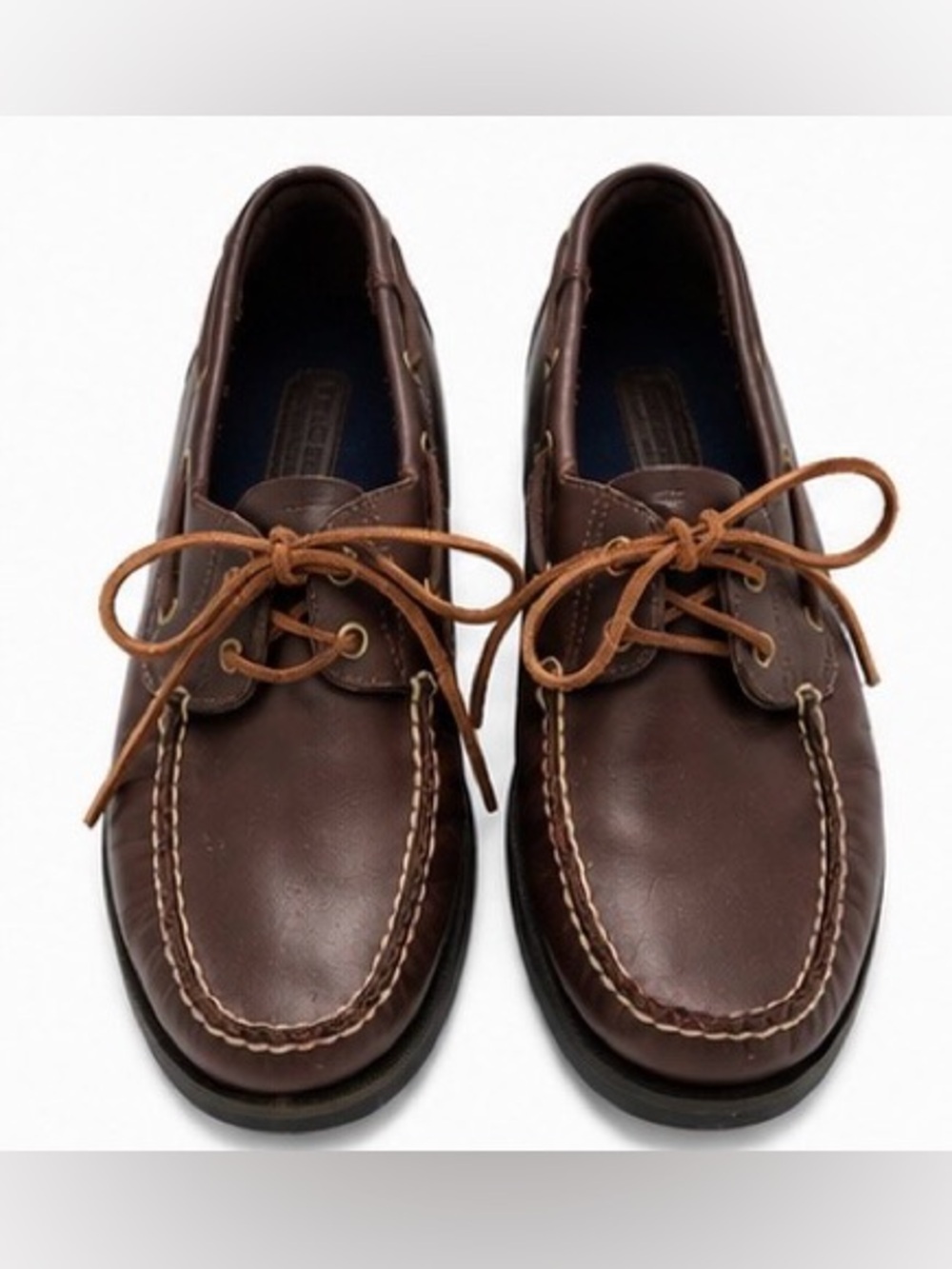 Polo Ralph Lauren Brown Leather Sport Boat Deck Shoes Slip on Coastal Prep 10D